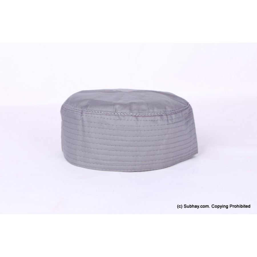 Grey Cotton Woven AKA Junaid Jamshed [Cloth Contrasting] Prayer Cap / Kufi CHM-62-2